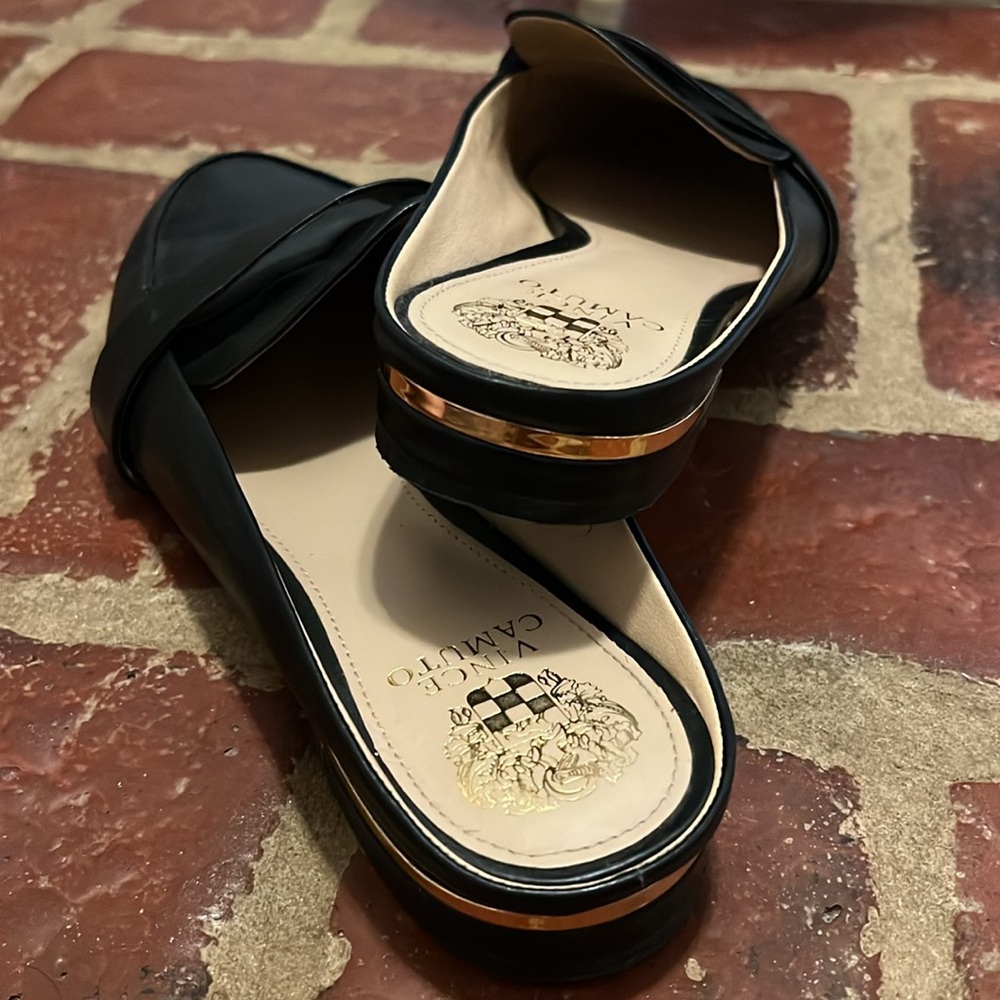 🥿 Vince Camuto “Rausa” Black Leather Mules - Picture 2 of 8